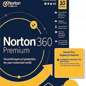 Norton 360 Premium + 75 GB Cloud Storage (10 Devices, 1 Year)