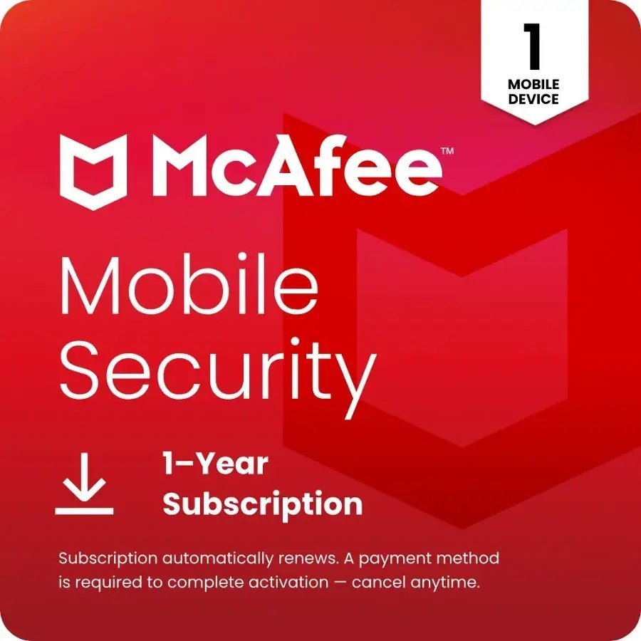McAfee - Mobile Security (1-Device) Antivirus & Internet Security Software (1-Year Subscription with Auto-Renewal)