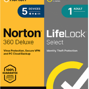 Norton 360 Deluxe with LifeLock Select for 5 Devices, Windows/macOS/Android/iOS - Image 2